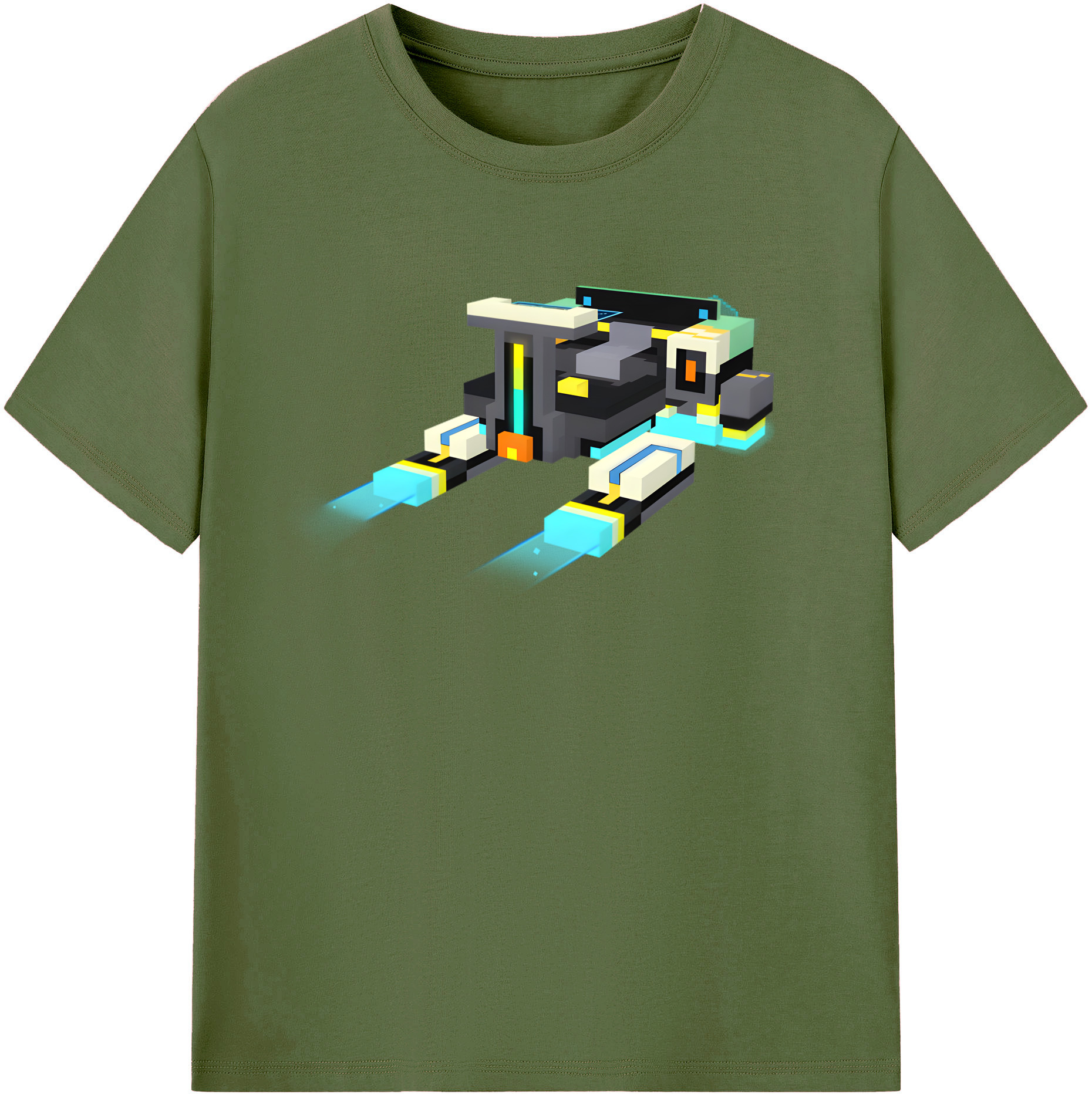（画像用） マインクラフト ブロックの世界 Minecraft MC Block world 綿100％半袖Tシャツ（フロントプリント）